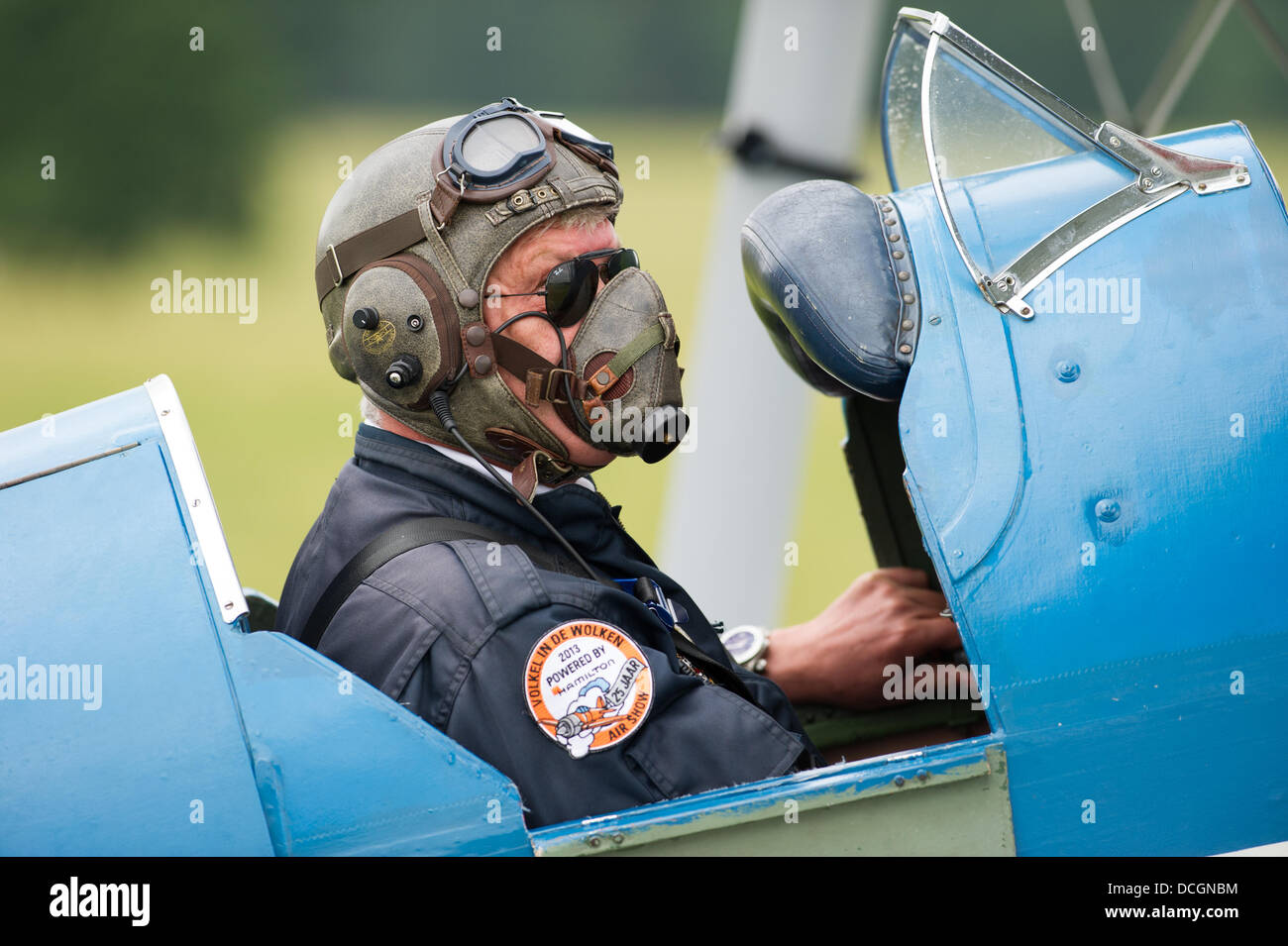 L''Abbaye de Woburn, Bedfordshire, Royaume-Uni - 17 août 2013. Un projet pilote de prêts pour décoller à la de Havilland Moth Moth International du Club 28ème Rallye à Woburn Abbey Banque D'Images