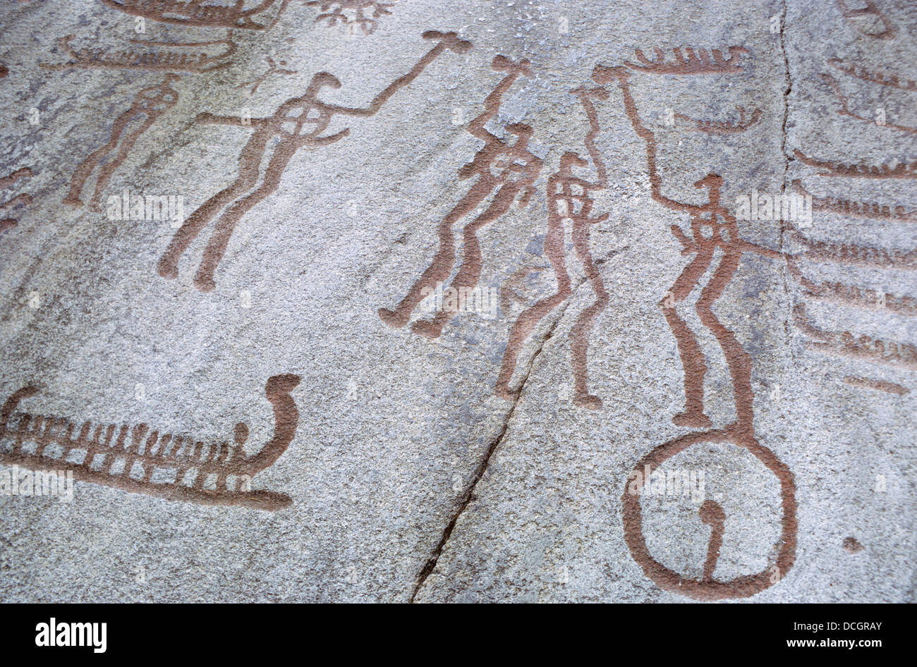 Les pétroglyphes de l'âge du bronze, Aspeberget, Lysekil, Suède 690815 022 Banque D'Images