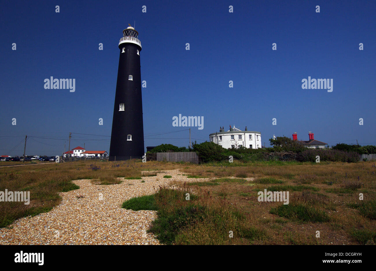 Le vieux phare à Dungeness, Kent Banque D'Images