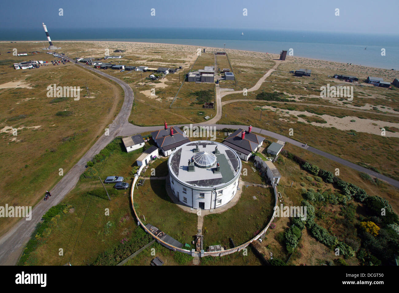 Le point de vue de l'ancien phare de Dungeness, Kent Banque D'Images