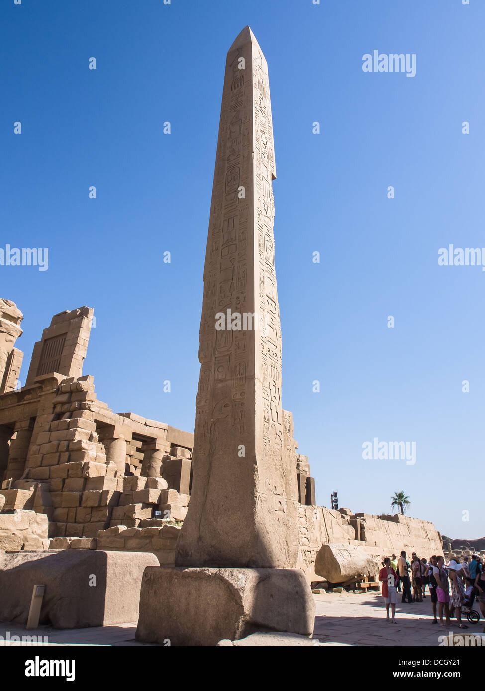 L'obélisque de Thoutmosis I au Temple de Karnak à Louxor, Egypte Banque D'Images