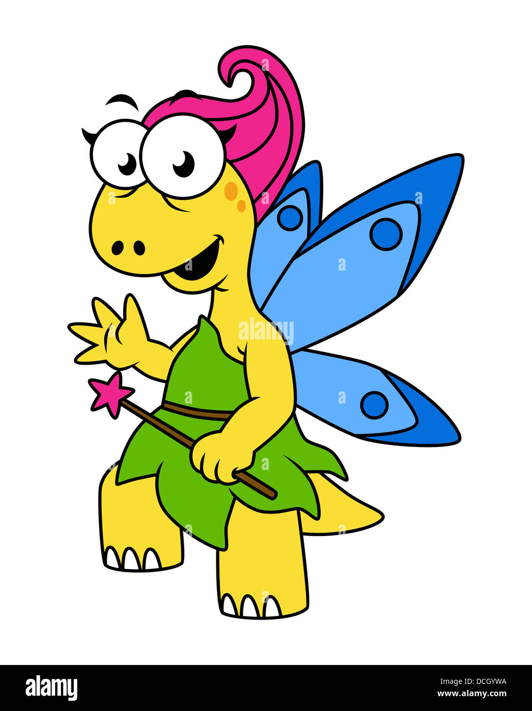 Cartoon illustration d'un fairysaur dinosaure. Banque D'Images