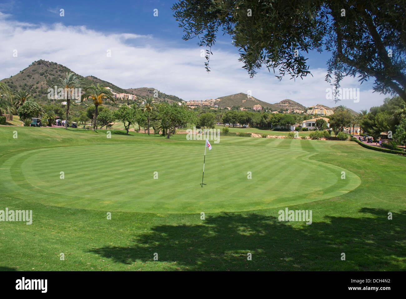 18ème Green sur le cours de l'Ouest, La Manga Club Resort, Costa Calida, Région de Murcie, Espagne Banque D'Images