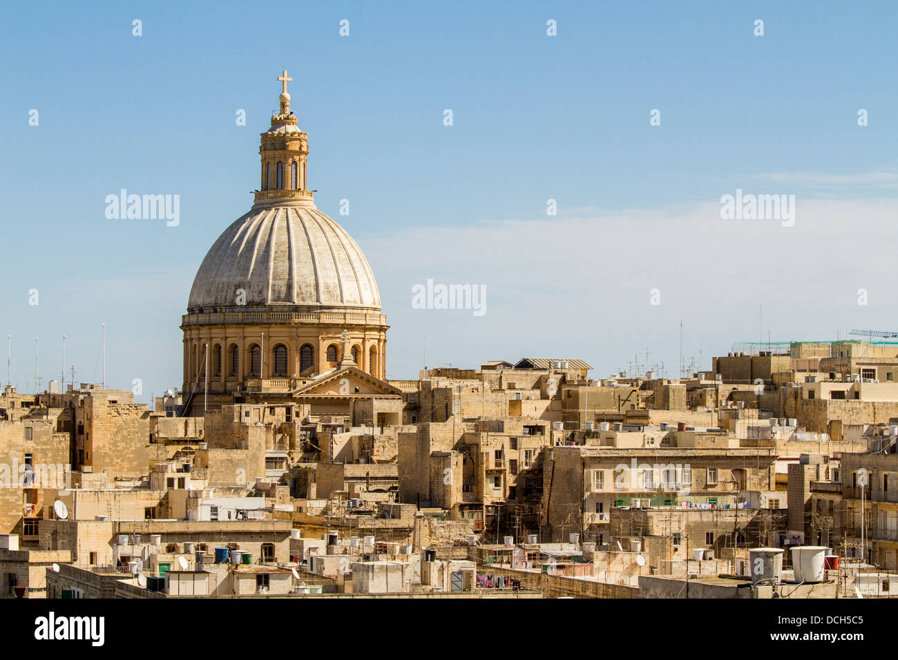 La Cathédrale St Paul à La Valette, Malte. Banque D'Images