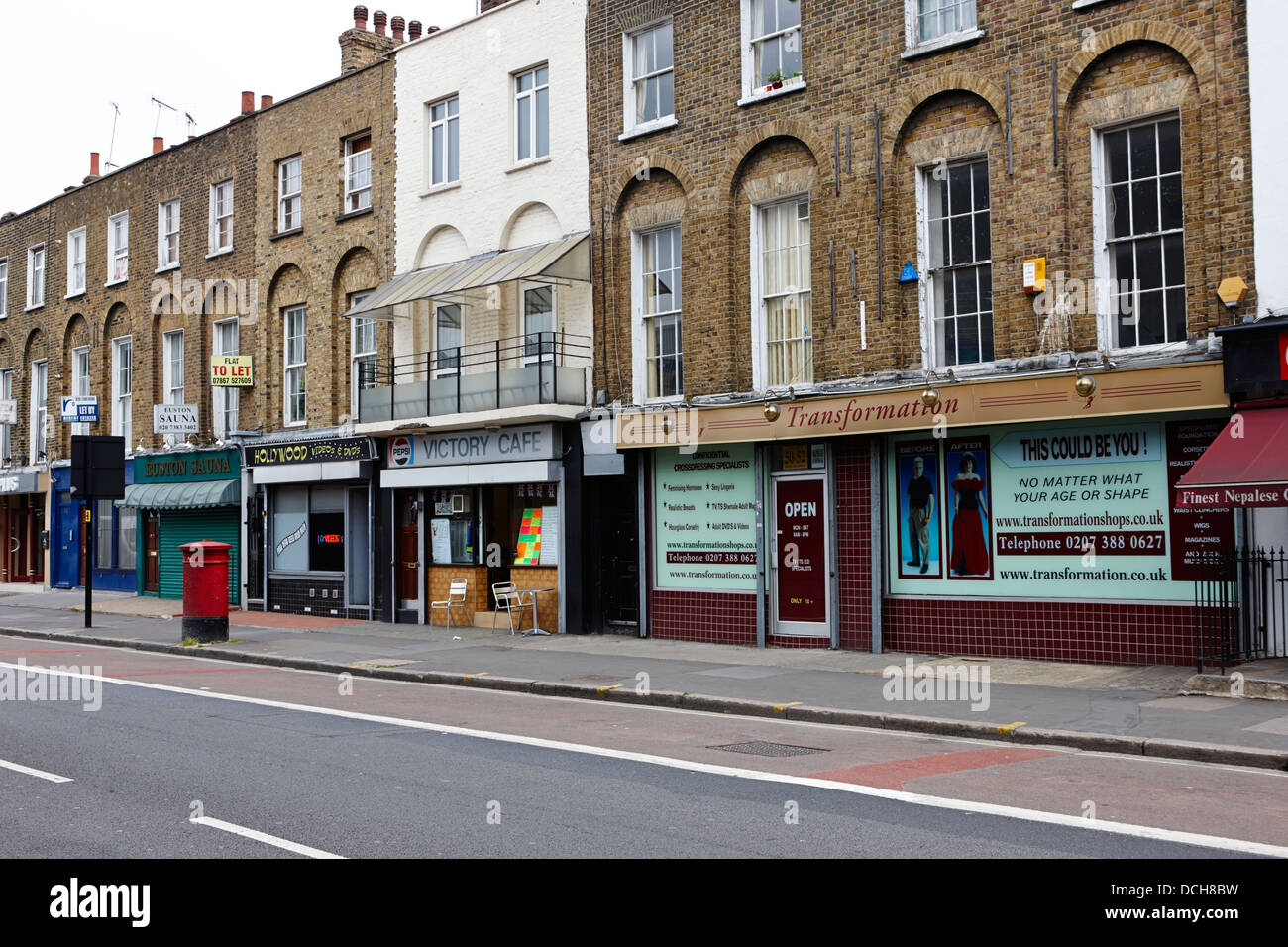 Des boutiques et autres magasins transgenres sur eversholt street Euston London England UK Banque D'Images