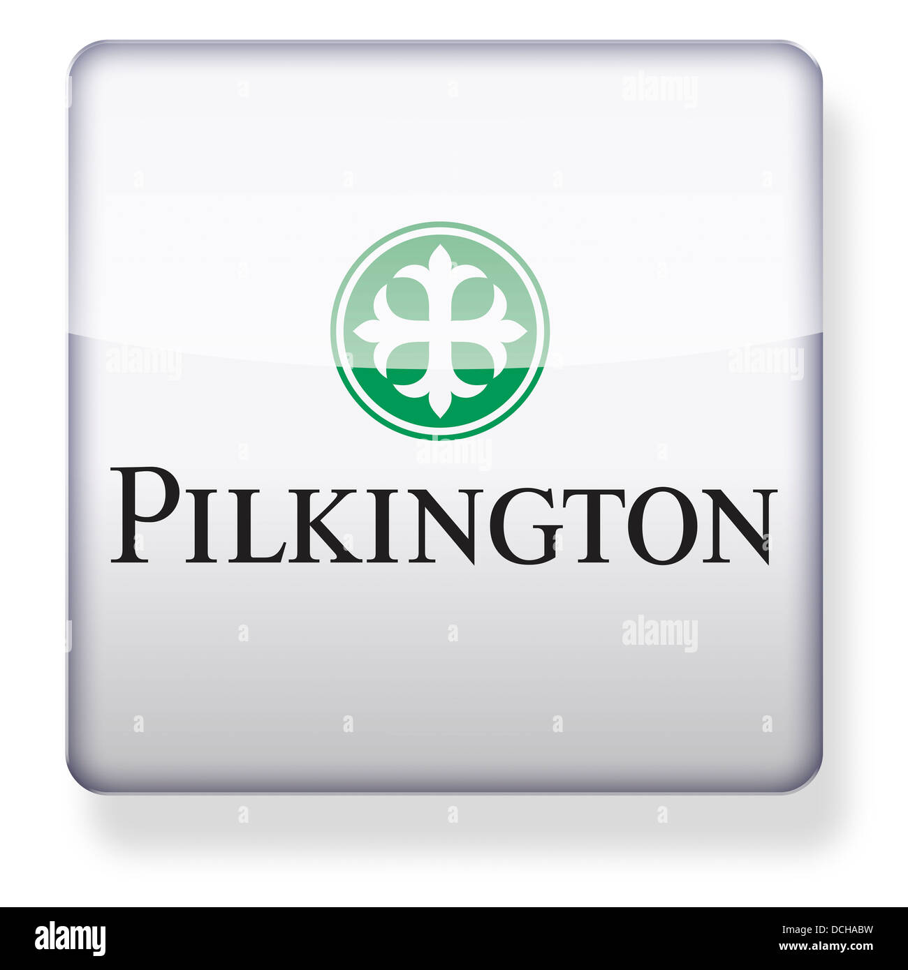 Pilkington Glass logo comme une icône de l'application. Chemin de détourage inclus. Banque D'Images