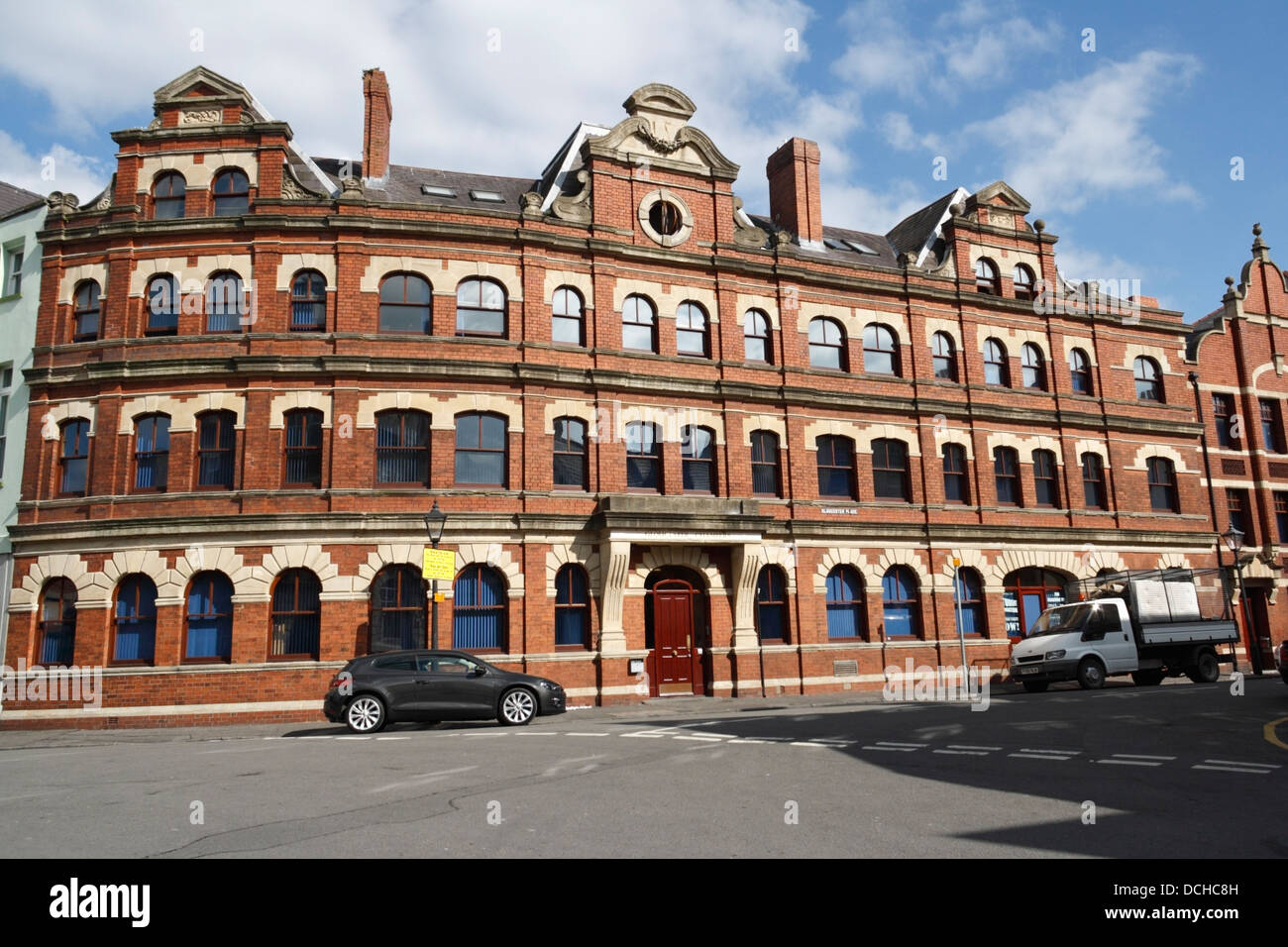 Gloucester Chambers logement étudiant dans le quartier maritime de Swansea. Pays de Galles Royaume-Uni réaménagement, bâtiment réaffecté Red Brick Banque D'Images