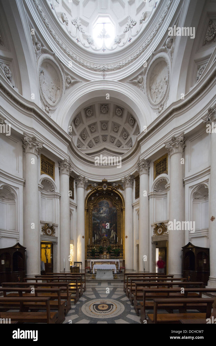 Intérieur, de l'église de San Carlo alle Quattro Fontane, Rome, Italie Banque D'Images