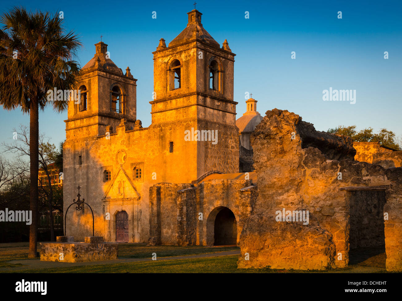Mission Nuestra Señora de la Purísima Concepción de Acuña (également Mission Concepcion) à San Antonio, Texas Banque D'Images