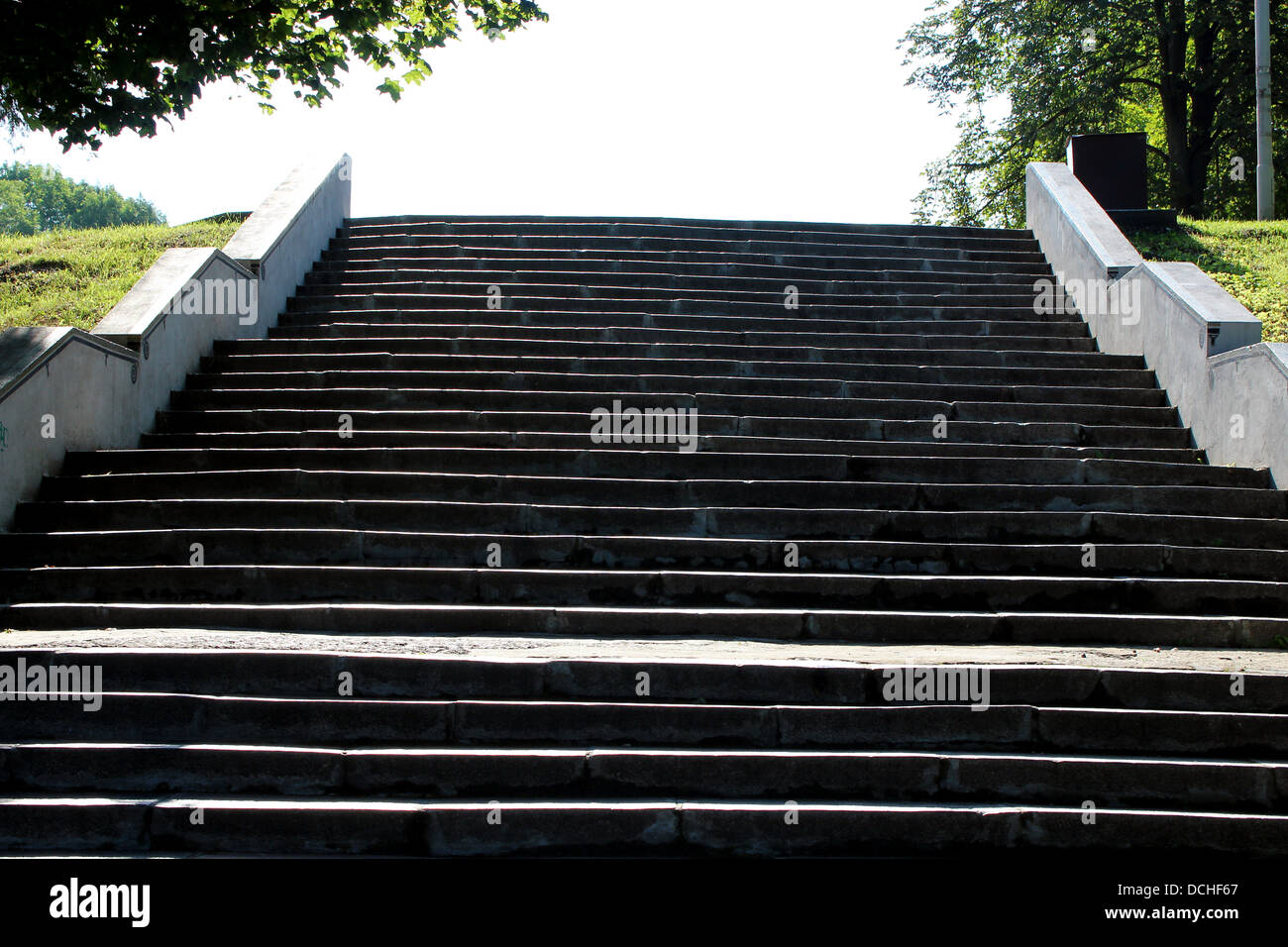 L'image de l'escalier menant vers le bas dans le parc Banque D'Images