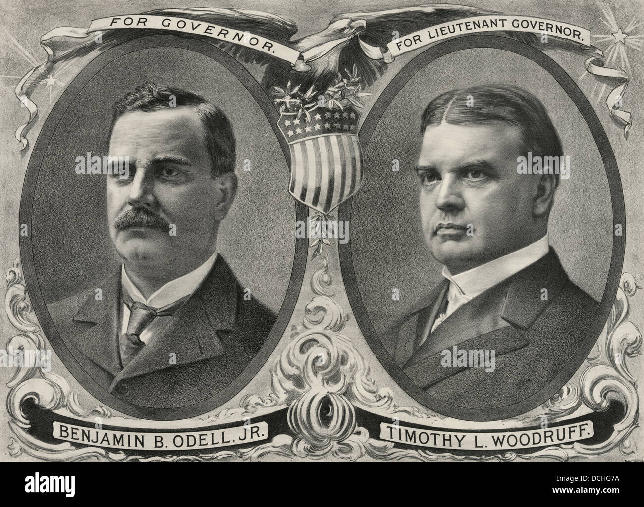 Pour Gouverneur Benjamin B. Odell, Jr., de lieutenant-gouverneur Timothy L. Woodruff, New York, 1900 Banque D'Images