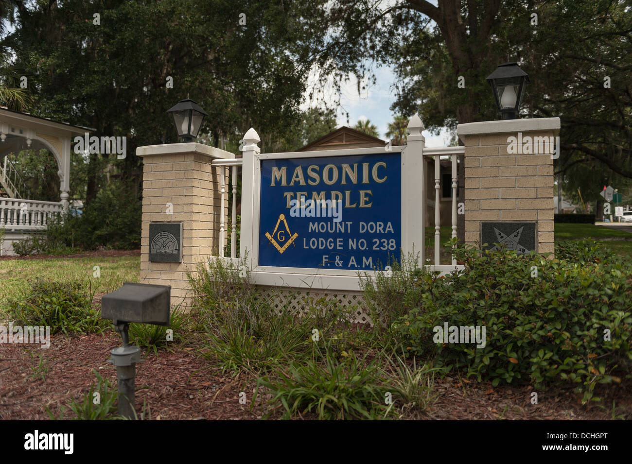 Ville de Mount Dora Florida USA Masonic Temple Lodge No 238 Photo Stock