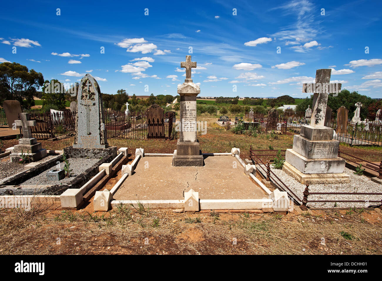 Dans le cimetière de Mintaro Clare Valley, mi au nord de l'Australie du Sud Banque D'Images