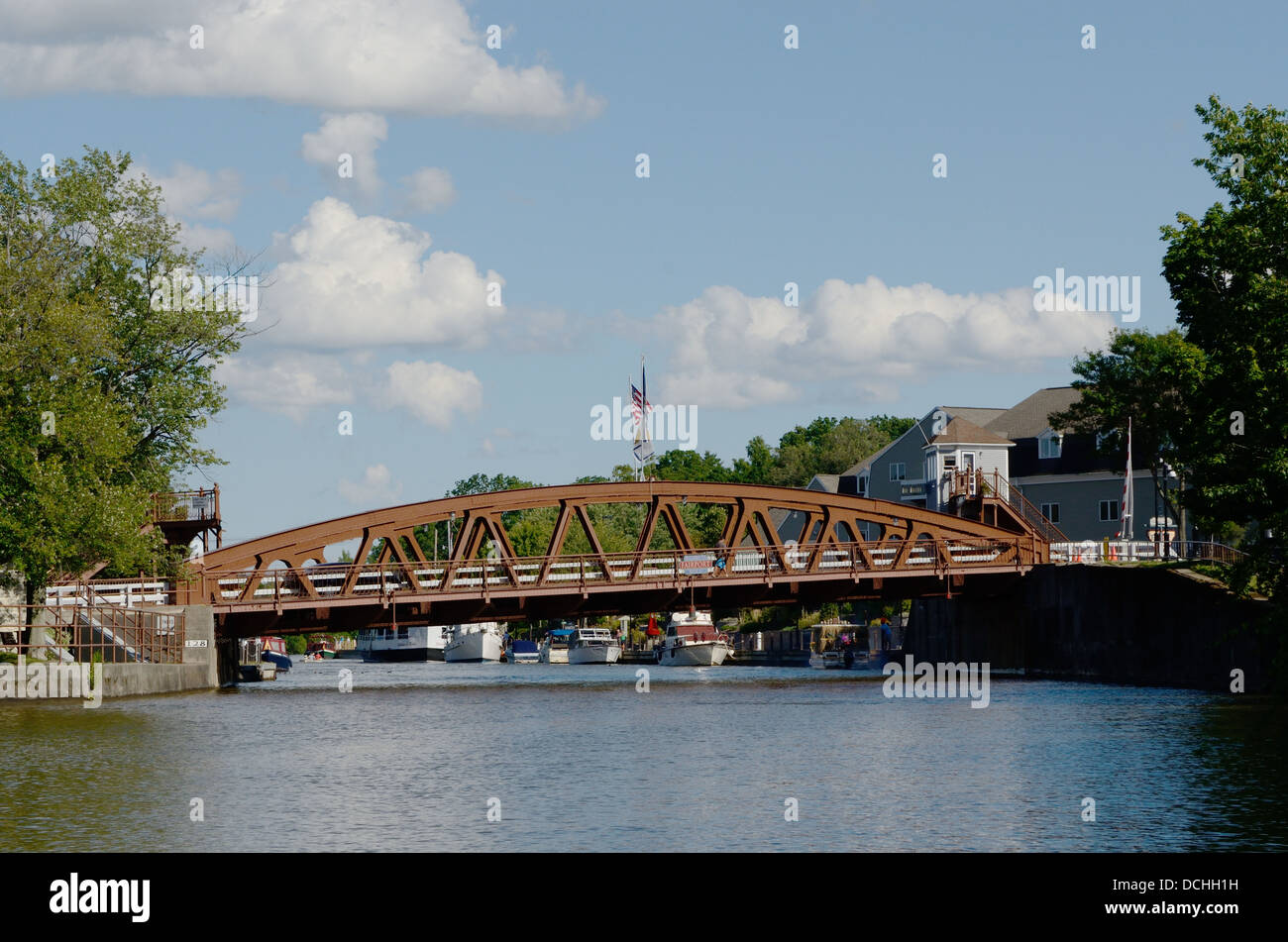 L'un de type pont en acier historique Fairport NY US Banque D'Images