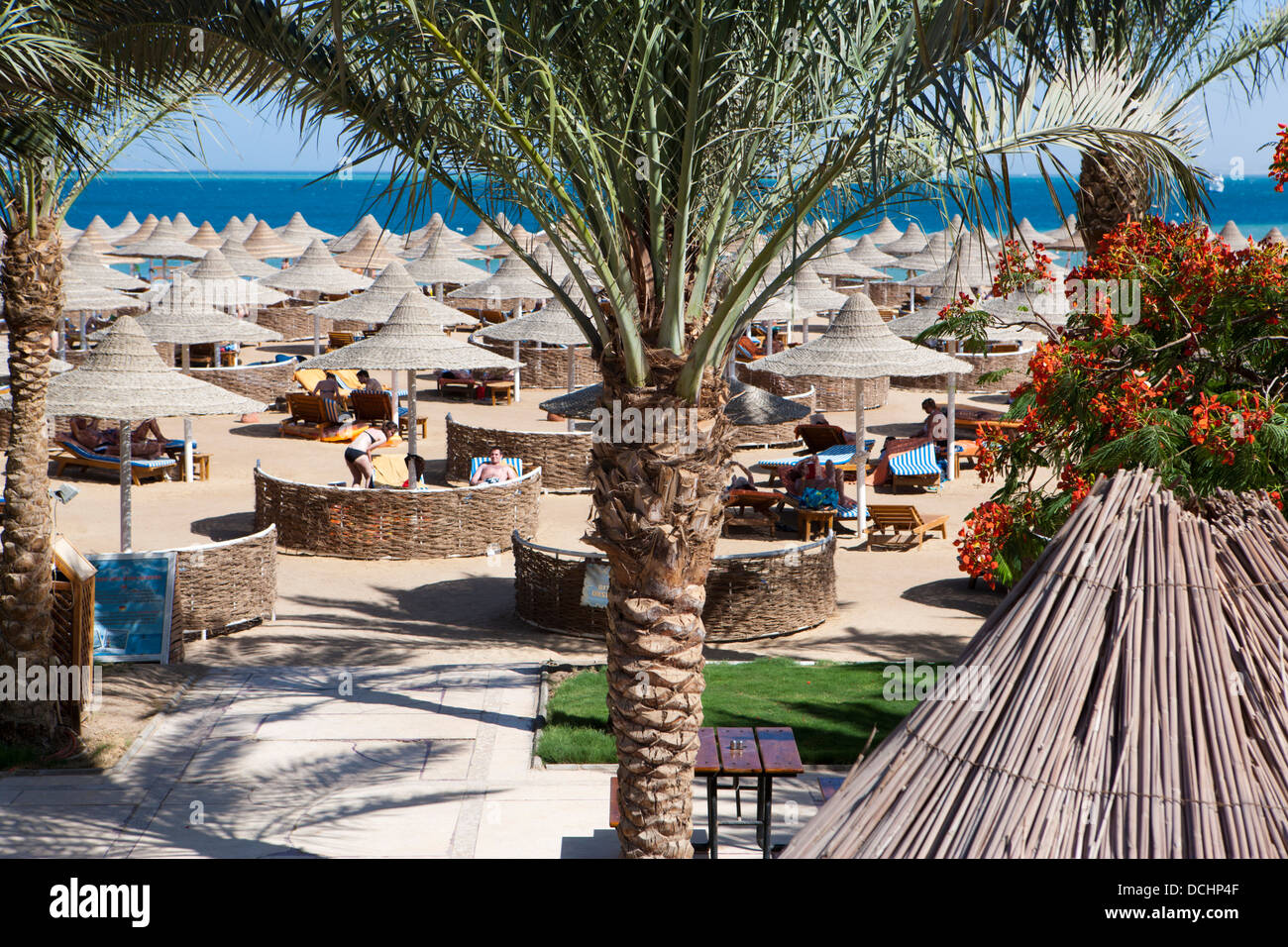 Scène de plage à Hurghada Egypte Banque D'Images