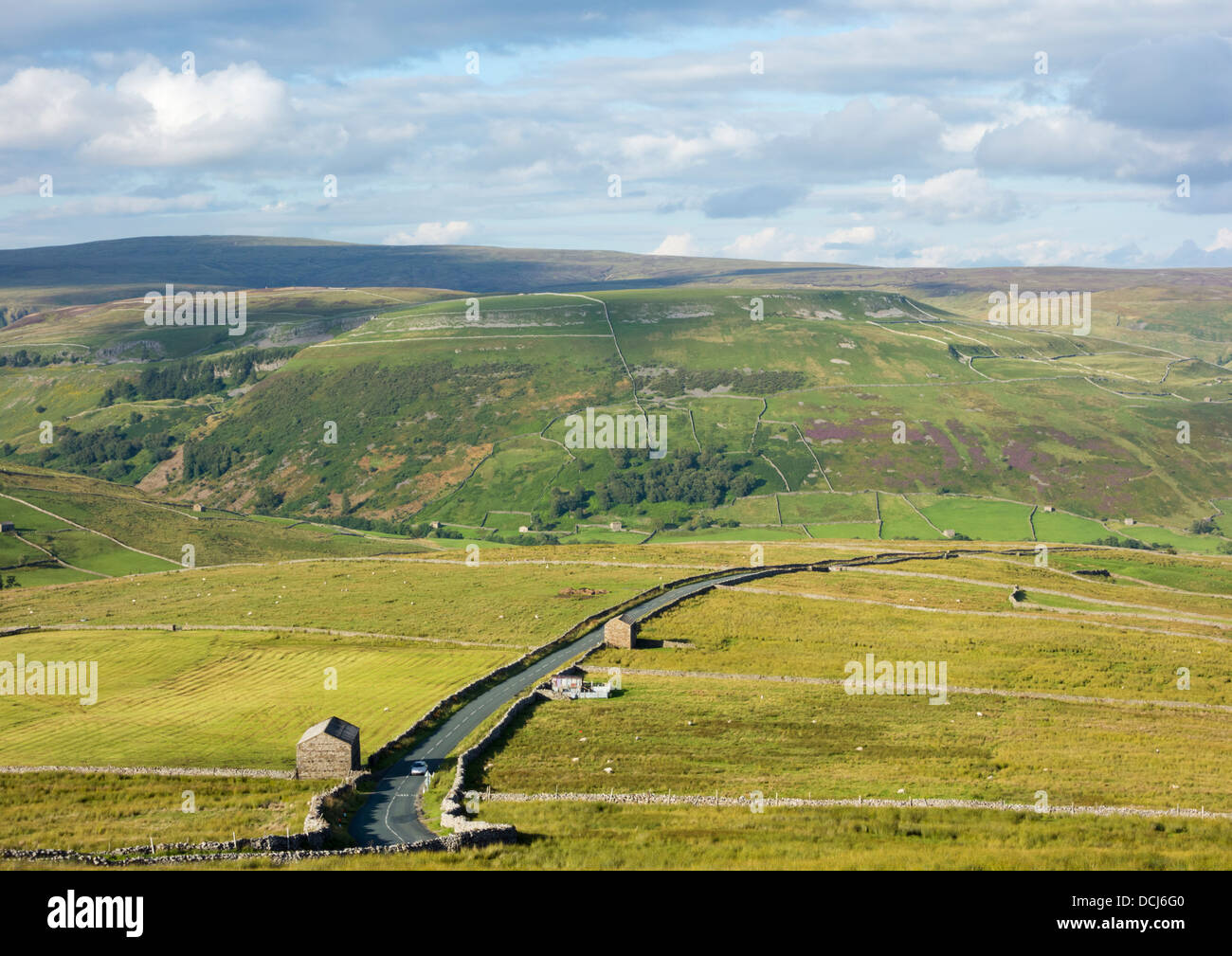 Vue sur Buttertubs passent dans le Parc National des Yorkshire Dales. Yorkshire, Angleterre, Royaume-Uni Banque D'Images