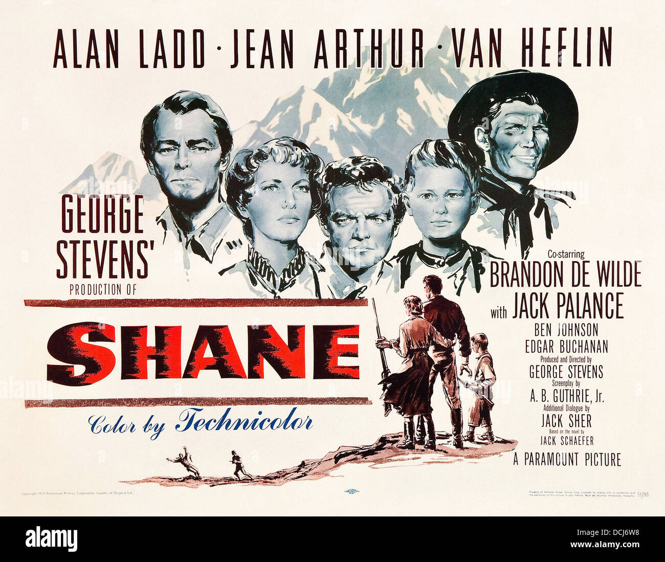 SHANE - Affiche - film réalisé par George Stevens - Paramount, 1953. Banque D'Images
