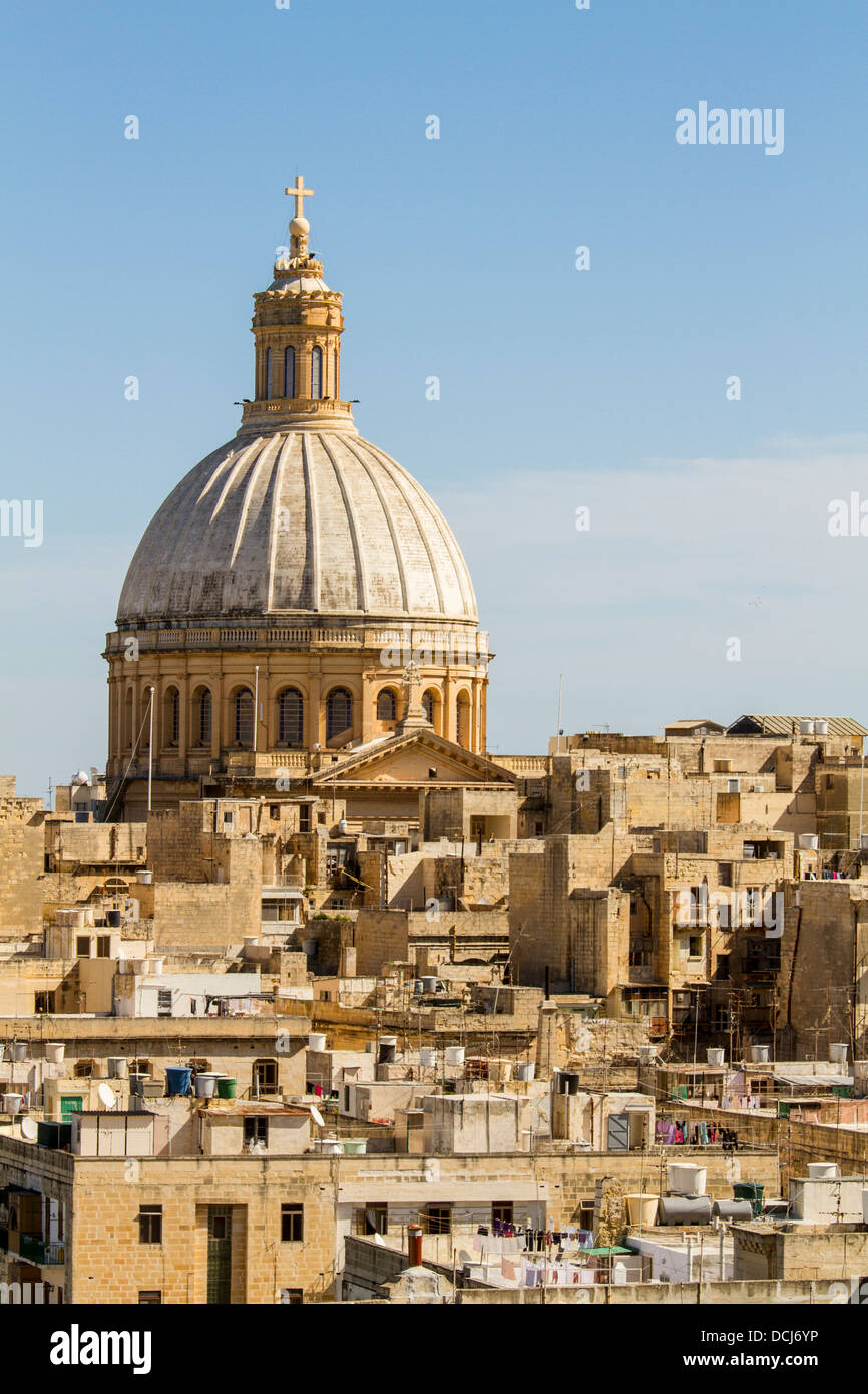 La Cathédrale St Paul à La Valette, Malte. Banque D'Images