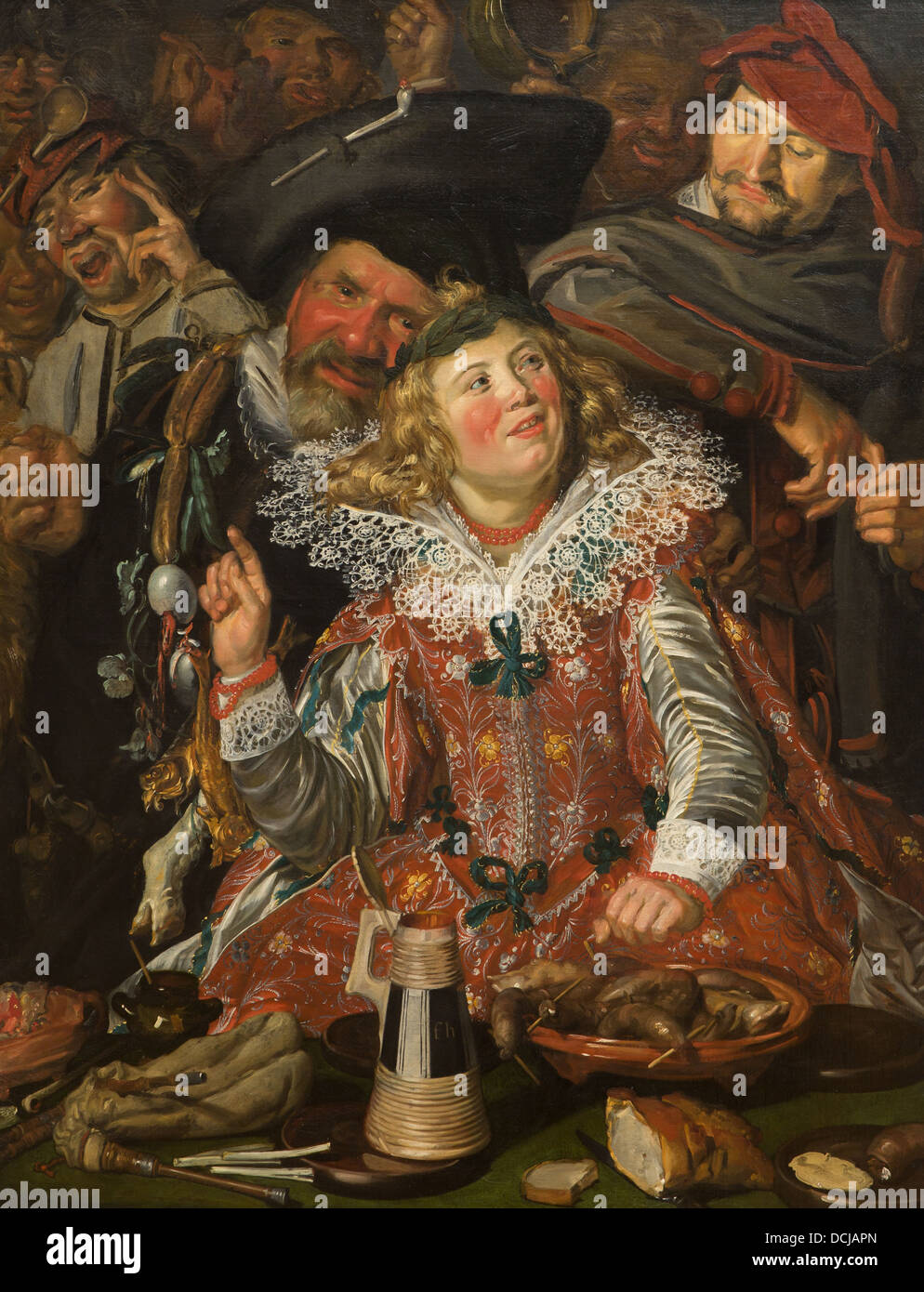17e siècle - Le Mardi Gras à fêtards - Frans Hals (1616) - Metropolitan Museum of Art - New York Huile sur toile Banque D'Images