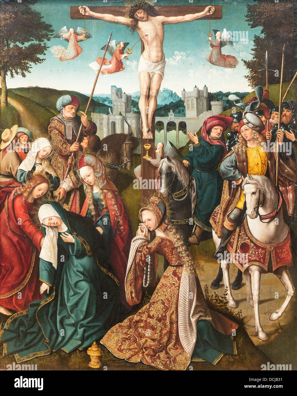 16e siècle - Crucifixion, 1507 - Jacob Cornelisz van Oostsanen Philippe Sauvan-Magnet / Active Museum Huile sur bois Banque D'Images