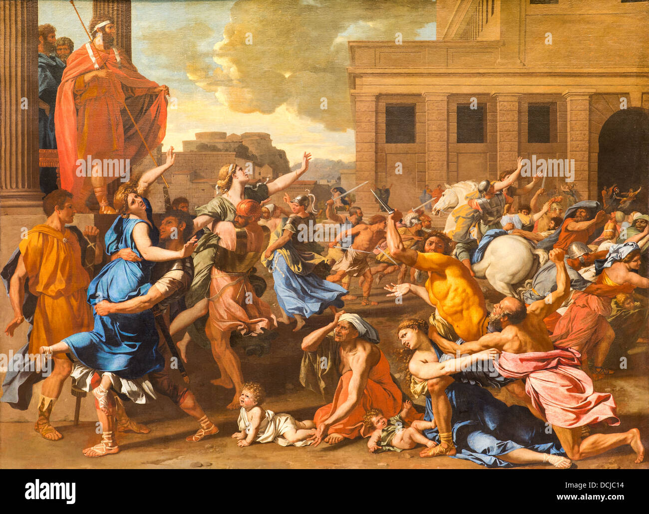 17ème siècle - l'Enlèvement des Sabines, 1633 - Nicolas Poussin Philippe Sauvan-Magnet / Active Museum Banque D'Images