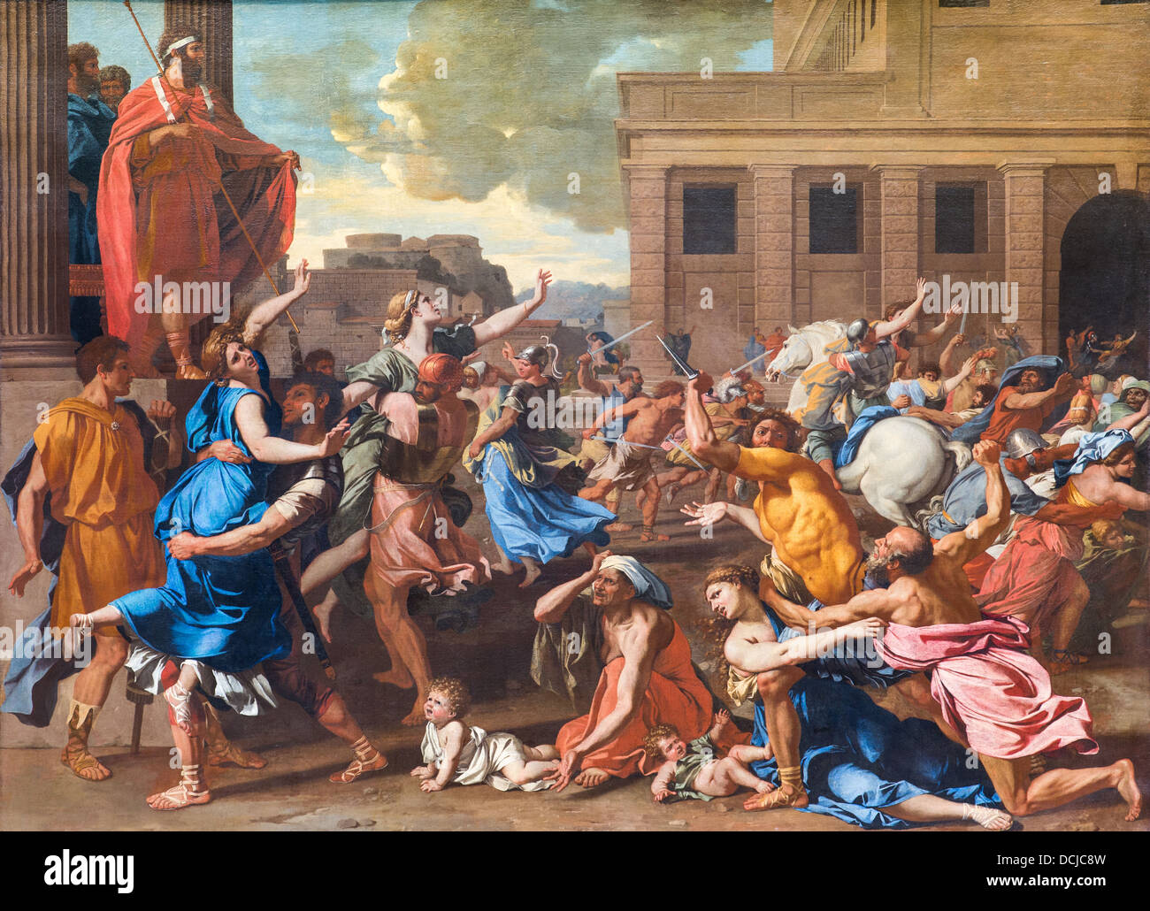 17ème siècle - l'Enlèvement des Sabines, 1633 - Nicolas Poussin Philippe Sauvan-Magnet / Active Museum Banque D'Images