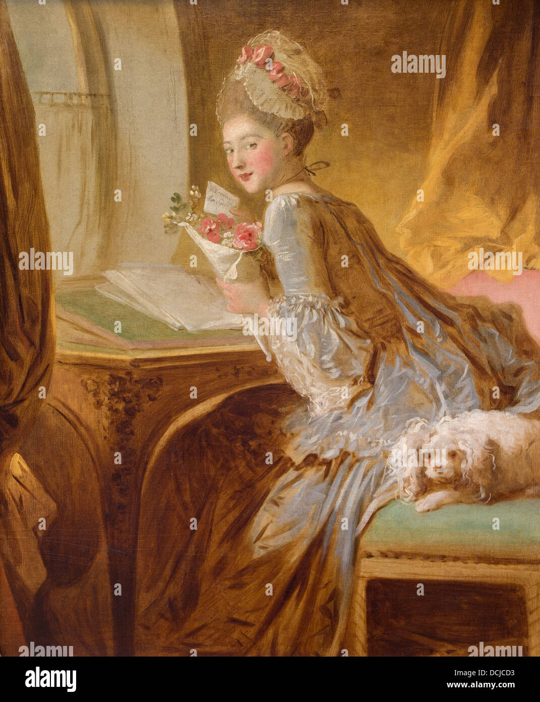 18e siècle - La lettre d'Amour, 1770 - Jean Honoré Fragonard Philippe Sauvan-Magnet / Active Museum Banque D'Images