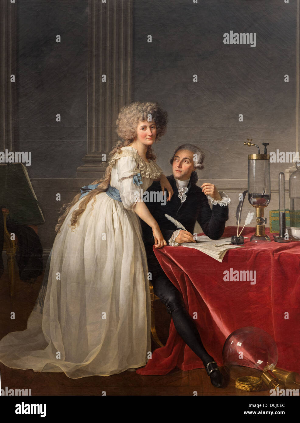 18e siècle - Antoine-Laurent Lavoisier et sa femme, 1788 - Jacques-Louis David Banque D'Images