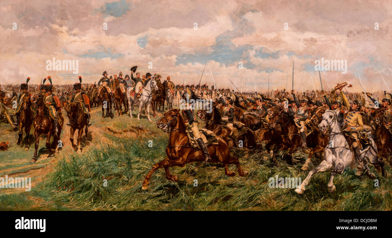 19e siècle - Napoléon Bonaparte à la bataille de Friedland, 1807 - Ernest Meissonier Philippe Sauvan-Magnet / Active Museum Banque D'Images