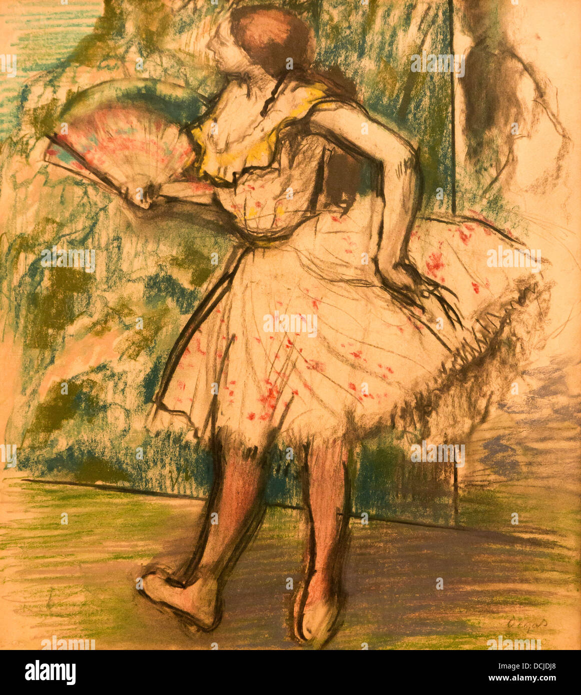 19e siècle - Danseuse avec un ventilateur, 1890 - Edgar Degas Philippe Sauvan-Magnet / Active Museum Banque D'Images