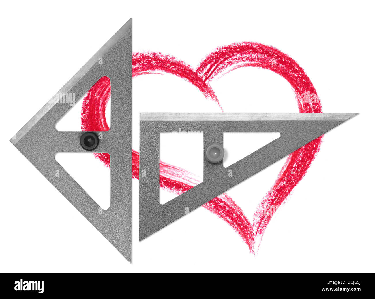 Thème amour symbolique y compris deux places et coeur blanc retour à l'illustration Banque D'Images