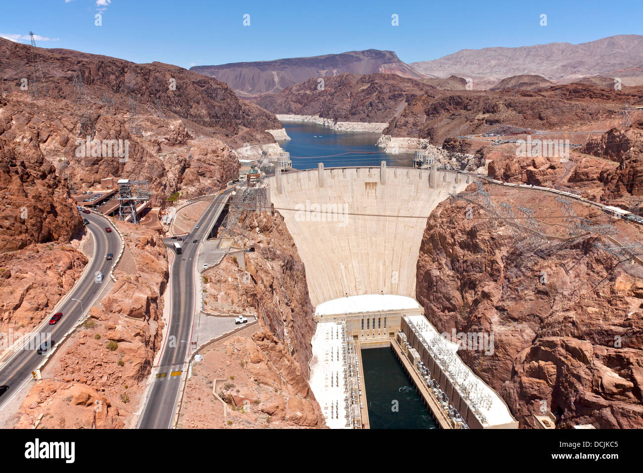 L'alimentation électrique du Barrage Hoover pland du Nevada. Banque D'Images