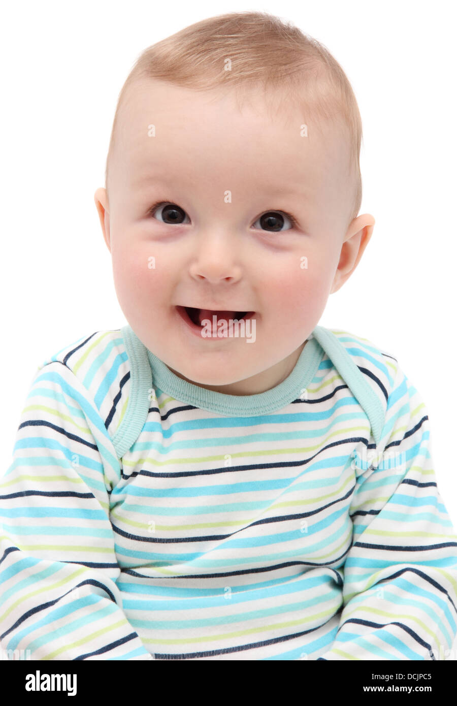 Beau rire happy baby boy Banque D'Images