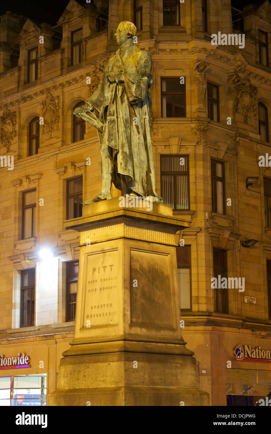 Statue de William Pitt le Jeune. George Street à Frederick Street, Édimbourg. Banque D'Images