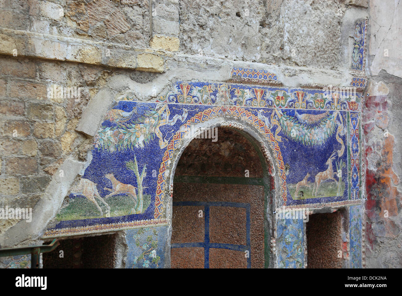 La Maison de Neptune et Amphitrite dans les ruines d'Herculanum, Campanie, Italie Banque D'Images