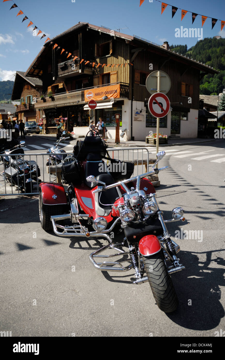 Harley Davidson moto Trois roues à l''Morzine Harley Days 2011 festival, Alpes, France Banque D'Images