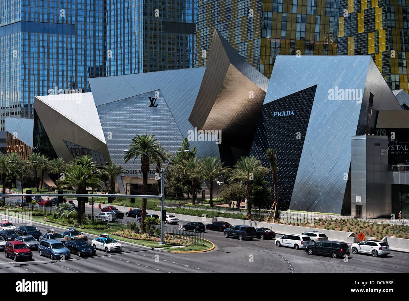 Commerces au centre-ville de cristaux, South Las Vegas Boulevard, Las Vegas, Nevada, USA Banque D'Images