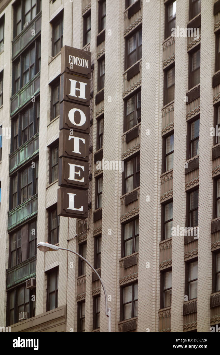 Hôtel Edison sign Banque D'Images