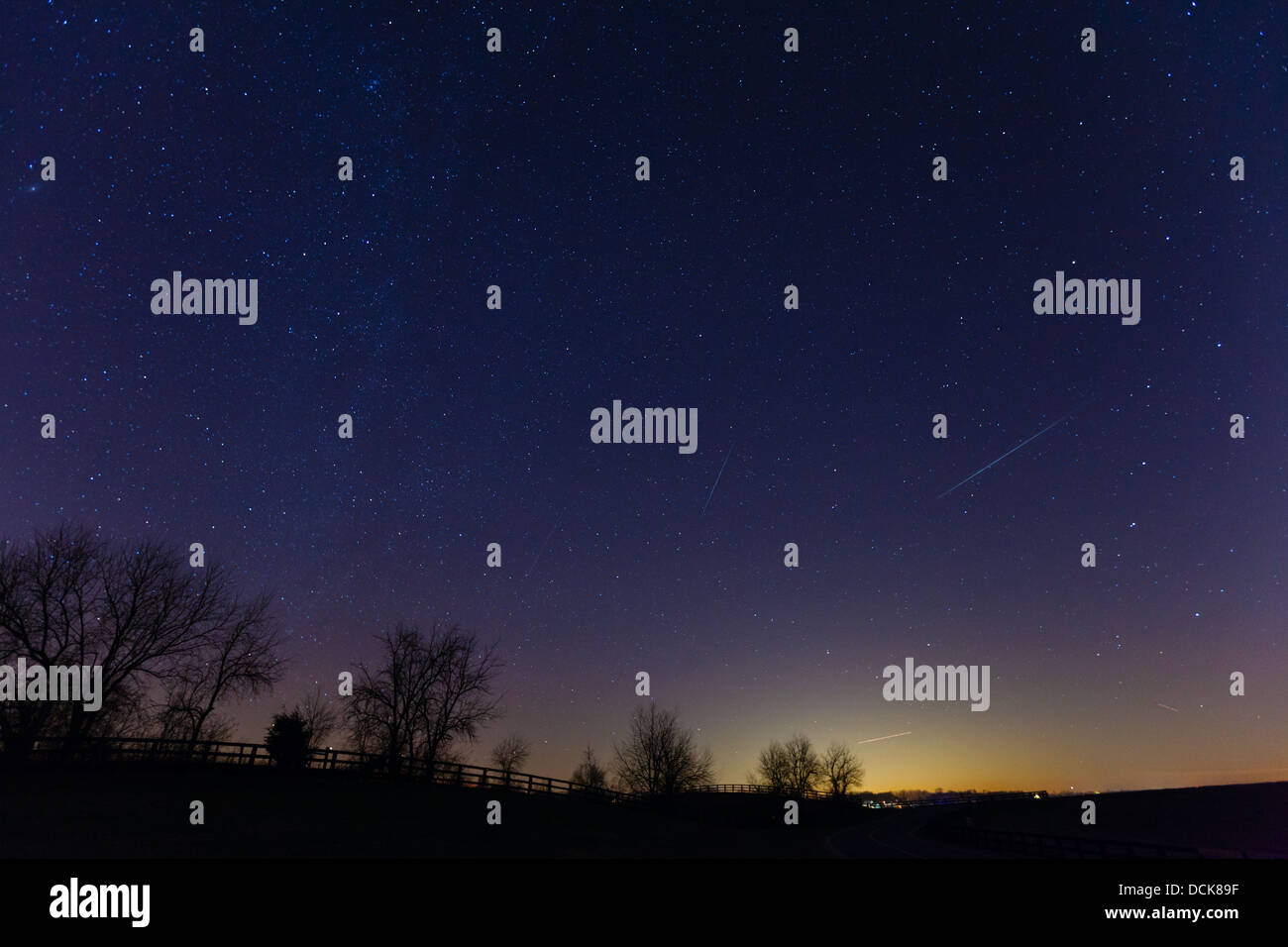 Pluie de météores Banque D'Images