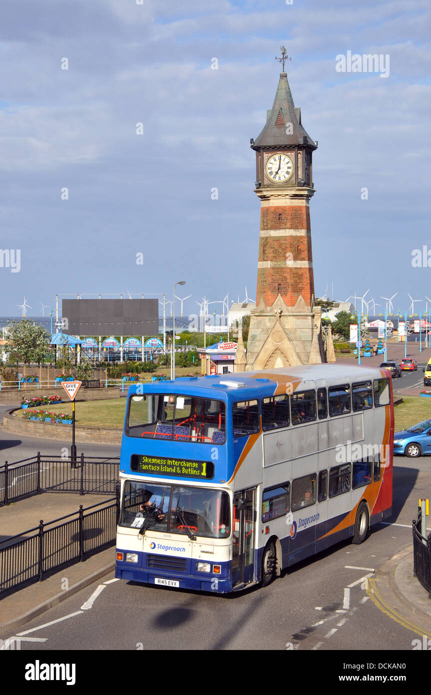 Stagecoach double decker bus, Skegness, Lincolnshire, Angleterre, RU Banque D'Images