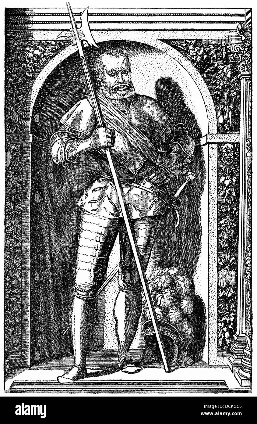 George von von Frundsberg ,1473 - 1528, un soldat allemand du sud et chef des mercenaires dans l'Imperial Service Habsbourg Banque D'Images