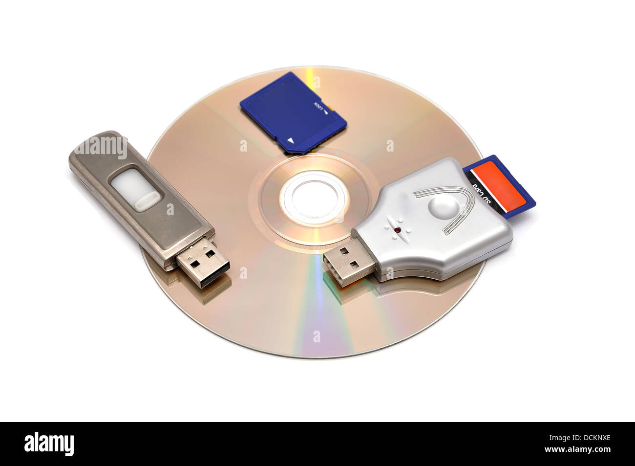 Lecteur de carte, lecteur flash USB et carte mémoire Banque D'Images