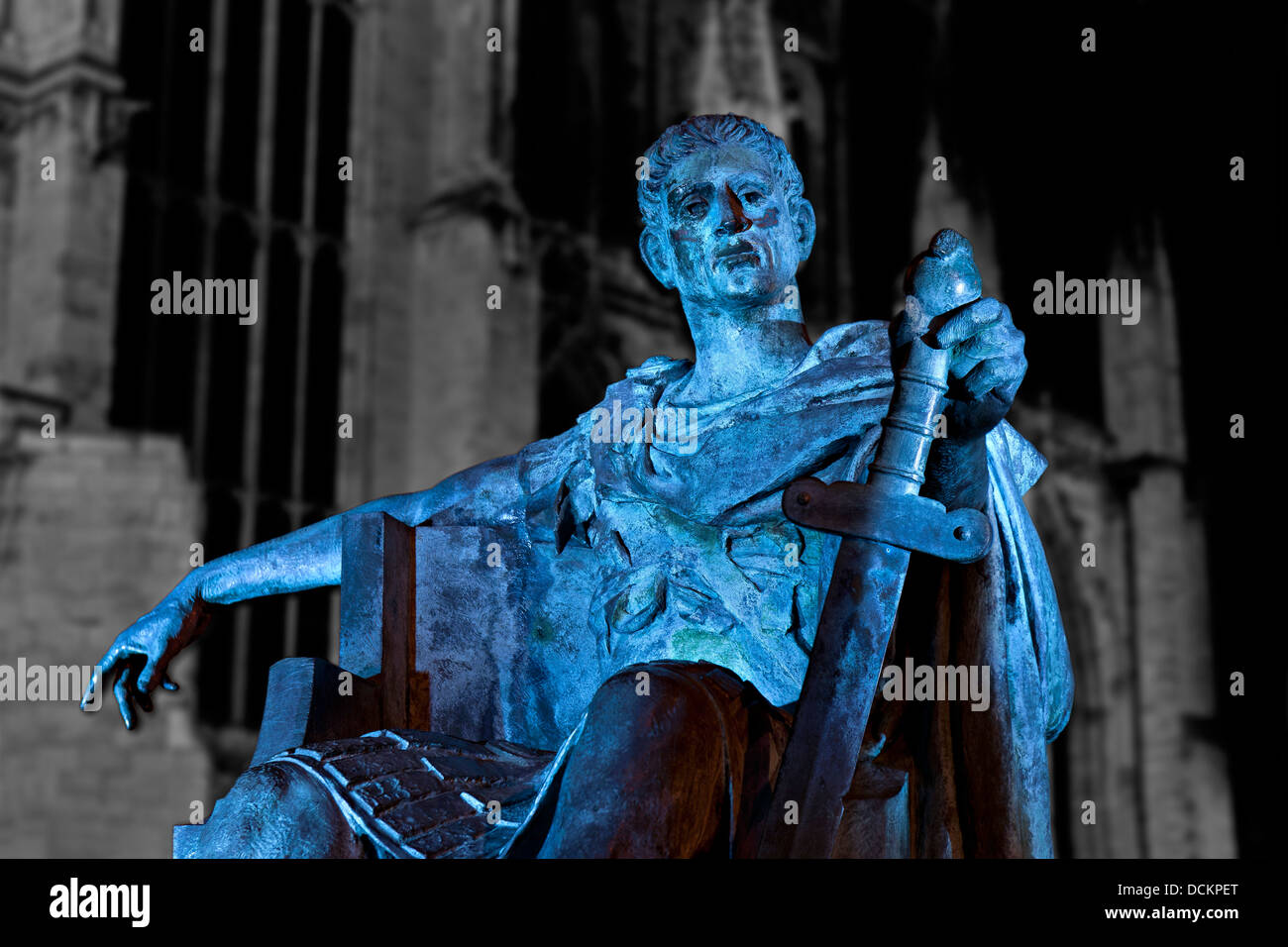 Statue de l'empereur romain Constantin, York. Banque D'Images