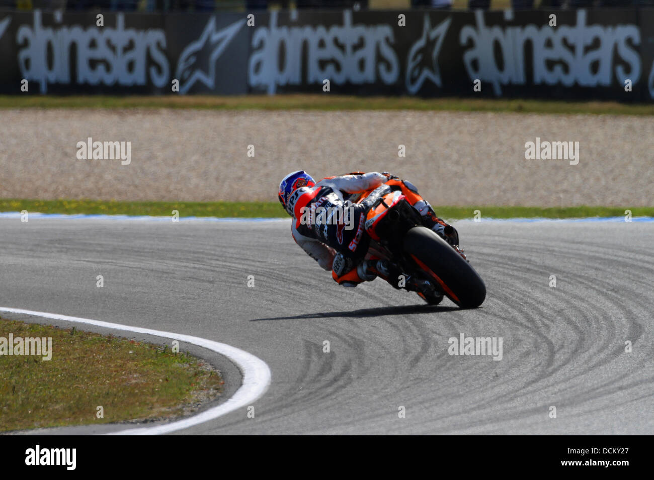 Championnat du Monde Moto GP. Round16.Phillip Island.L'Australie. 14.10.11 # 27 - Casey Stoner (AUS), Repsol Honda Team. Ici brûler des pneus ther hors programme 10. - Moto-WM - dans Australien MotoGP - moto - Motorradsport - Grand Prix de Phillip Island - course moto - ***Pas disponible pour publication en Allemagne. Disponible pour publication dans le reste du monde*** mandant Banque D'Images