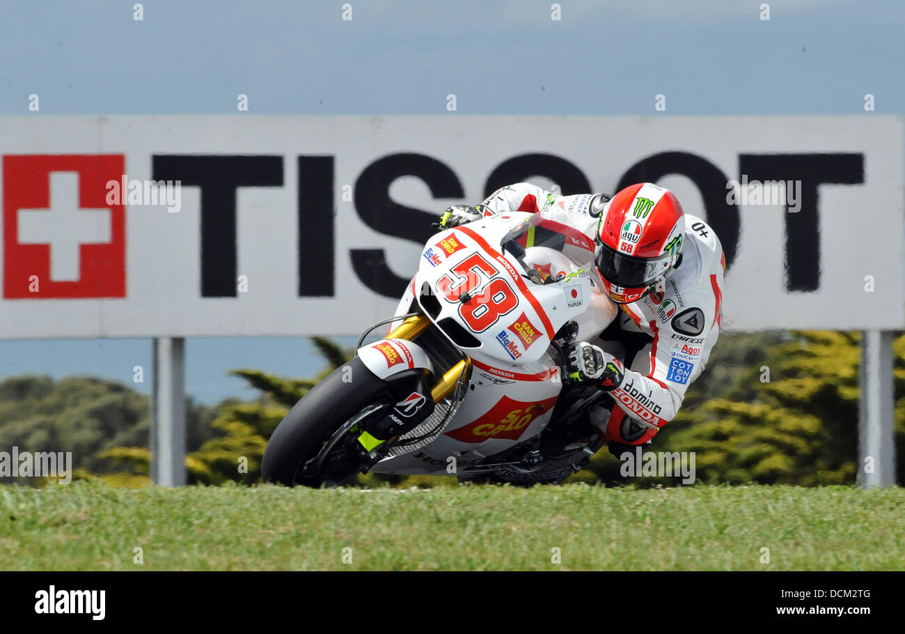 Marco Simoncelli la course de la Moto2 MotoGP d'Australie à Phillip Island Grand Prix Circuit de Phillip Island, Australie - l'article 16.10.11 pendant qu Banque D'Images