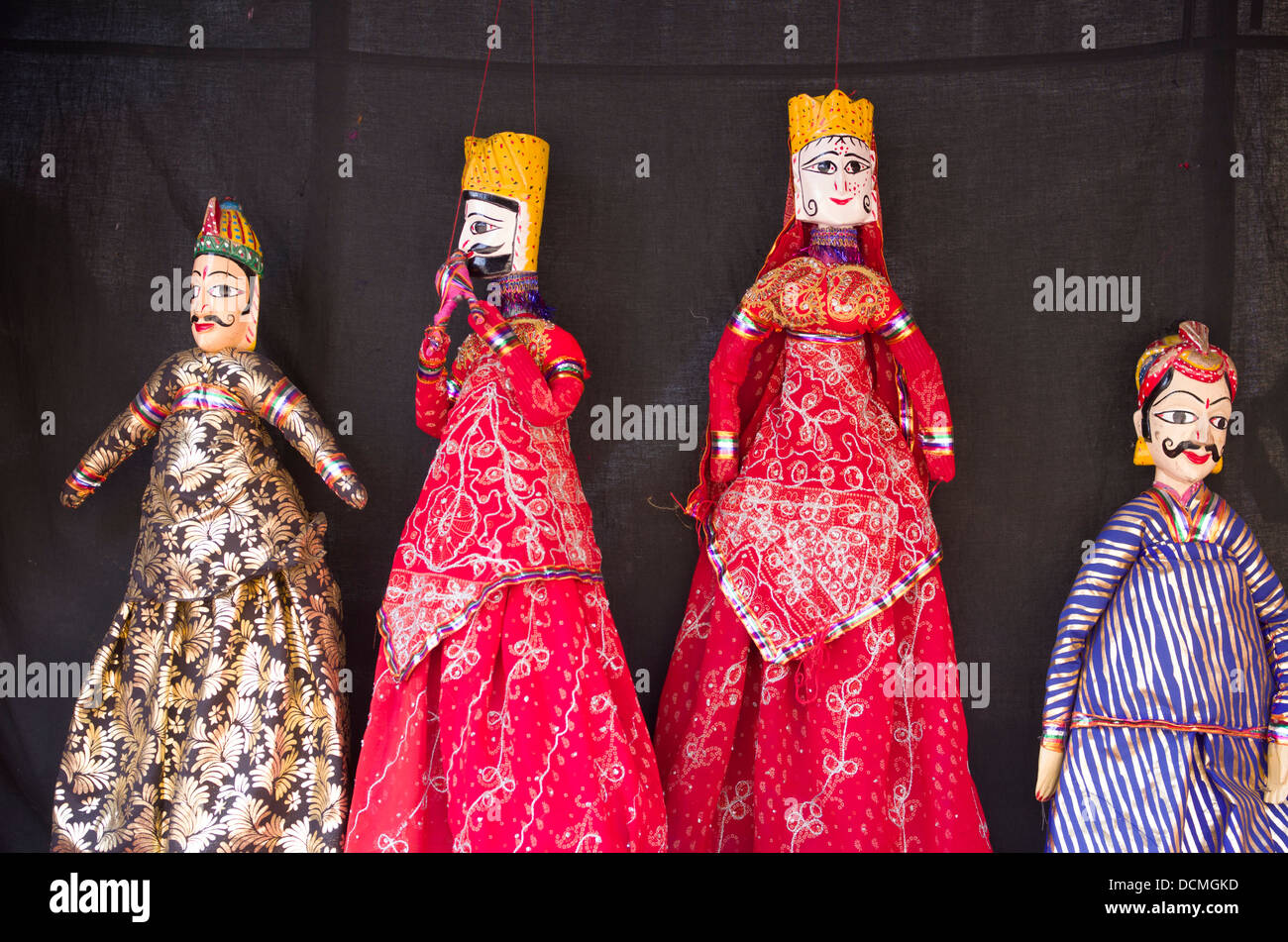 Marionnettes en vente à City Palace - Jaipur, Rajasthan, Inde Banque D'Images