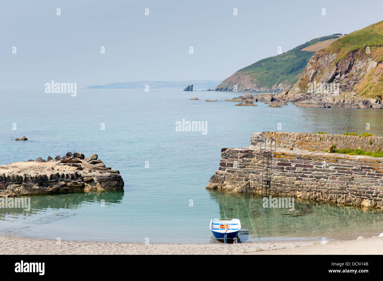 Whitsand Bay Harbour Portwrinkle minuscule près de Looe Cornwall England United Kingdom, petit port pour les bateaux Banque D'Images
