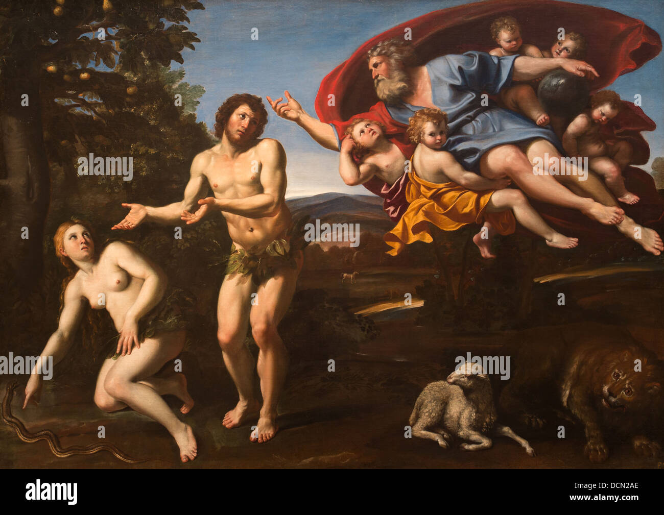 17e siècle - la réprimande d'Adam et Eve, autour de 1636 - Domenichino Philippe Sauvan-Magnet / Active Museum Banque D'Images 17e siècle - la réprimande d'Adam et Eve, autour de 1636 - Domenichino Philippe Sauvan-Magnet / Active Museum Banque D'Images