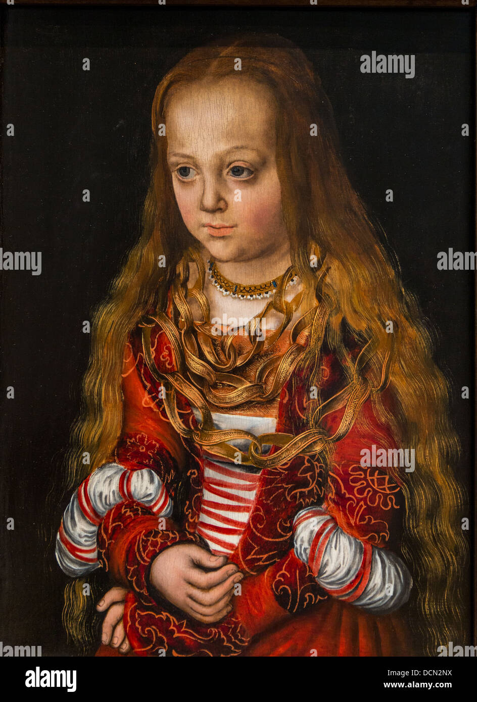 16e siècle - une princesse de Saxe, 1517 - Lucas Cranach l'Helder Philippe Sauvan-Magnet / Active Museum Banque D'Images 16e siècle - une princesse de Saxe, 1517 - Lucas Cranach l'Helder Philippe Sauvan-Magnet / Active Museum Banque D'Images