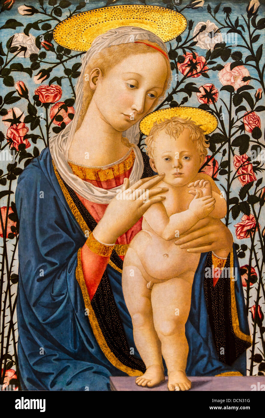 15e siècle - Vierge et l'enfant, 1470 Atelier de Fra Filippo Lippi Philippe Sauvan-Magnet / Active Museum Banque D'Images